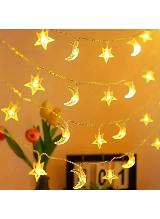 6 meters Fantasy lighting in the shape of stars and moon, for a Ramadan atmosphere, suitable for the month of Ramadan. - Image 5